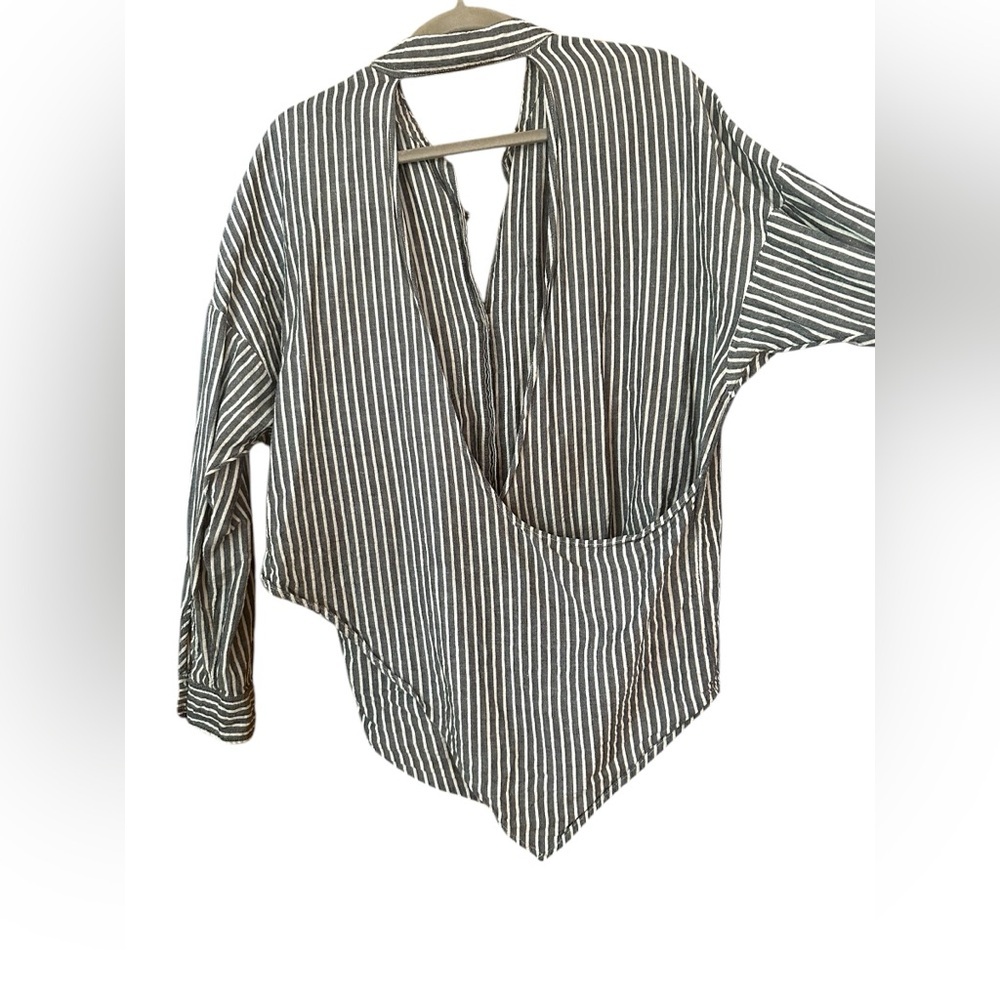 Free People Pinstripe Blouse - Picture 6 of 6